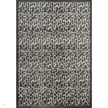 Mayfair Savanna MAY08 Modern Leopard Print Metallic Shimmer Soft Velvety Touch Textured Polyester Low Profile Short Pile Ivory/Taupe/Charcoal/Black Rug-Desire Rugs-Rug Love - The Most Loved Rug Store